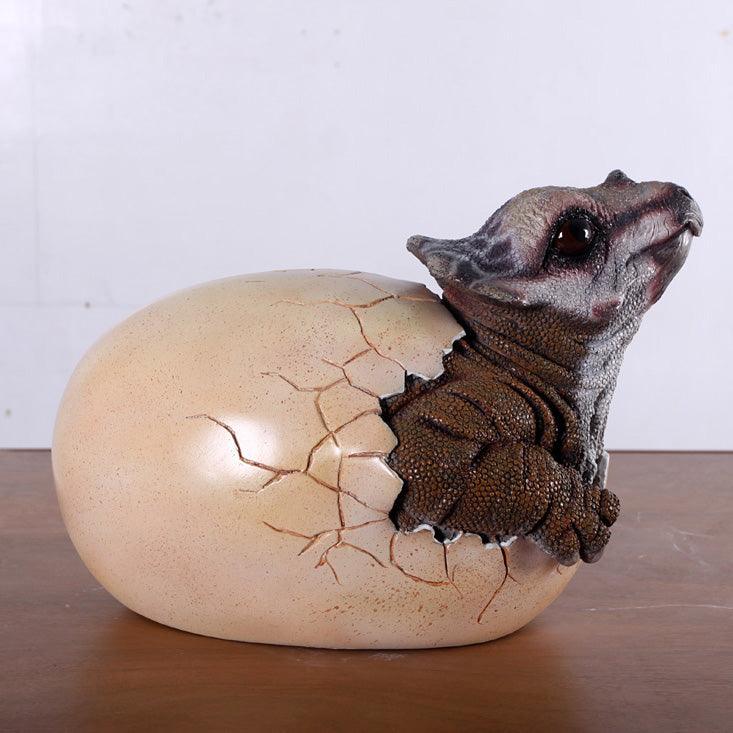 Hatching Triceratops Dinosaur Egg Statue