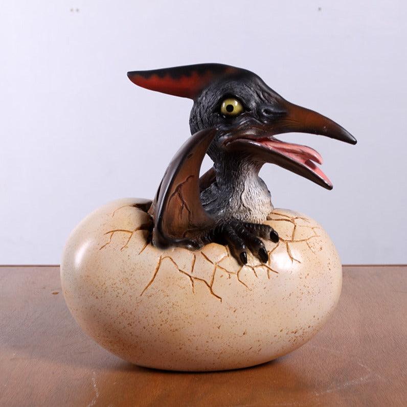 Hatching Pteranodon Dinosaur Egg Statue