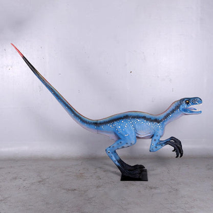 Blue Deinonychus Dinosaur Statue