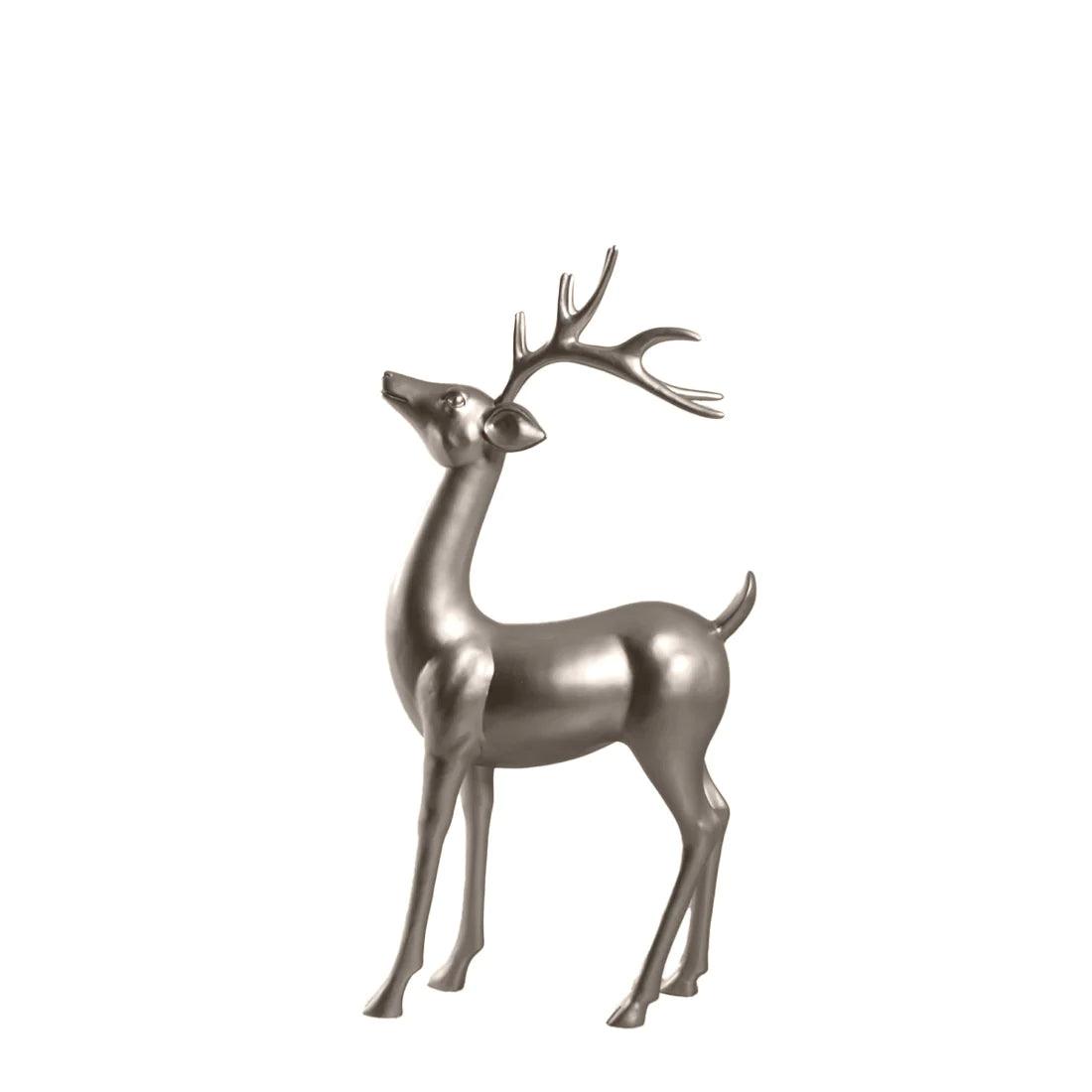 Standing Gold Reindeer Statue - LM Treasures Prop Rentals 