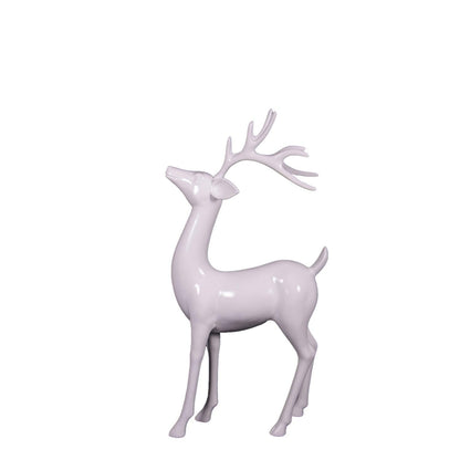Standing White Reindeer Statue