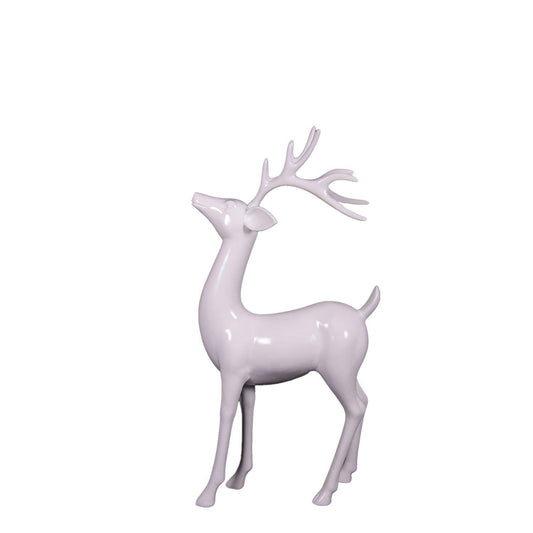Standing White Reindeer Statue - LM Treasures Prop Rentals 