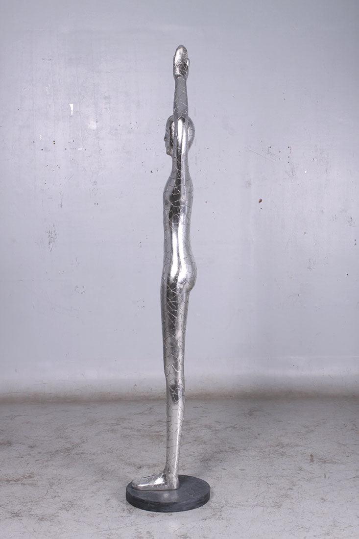 Silver Yoga Male Statue