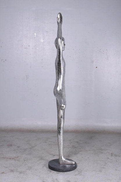 Silver Yoga Male Statue