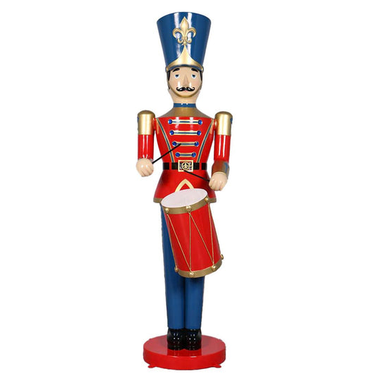 Large Red Toy Soldier Drummer Statue