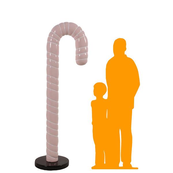 Large Pink Cushion Candy Cane Statue