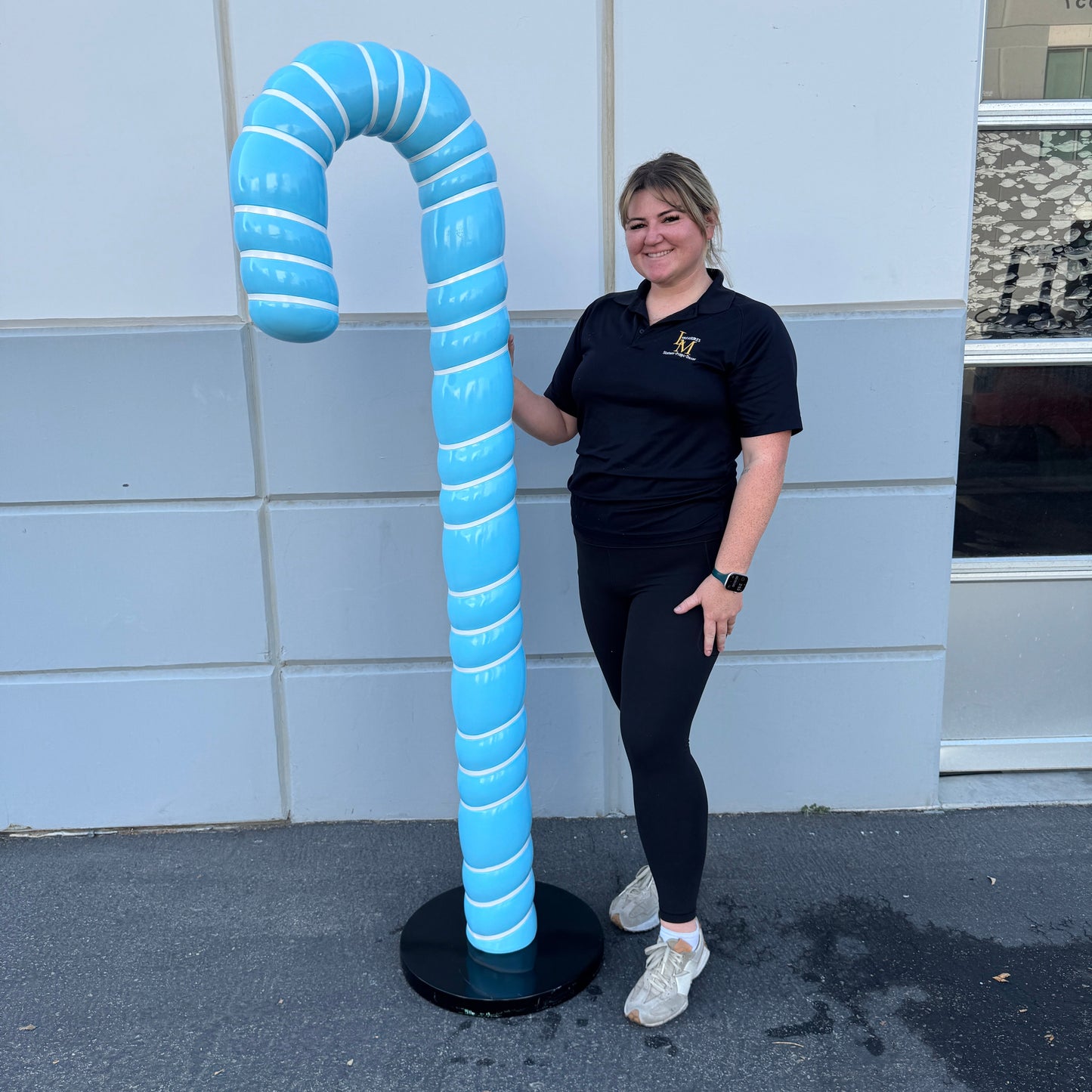 Large Blue Cushion Candy Cane Statue S0287B-150009-H