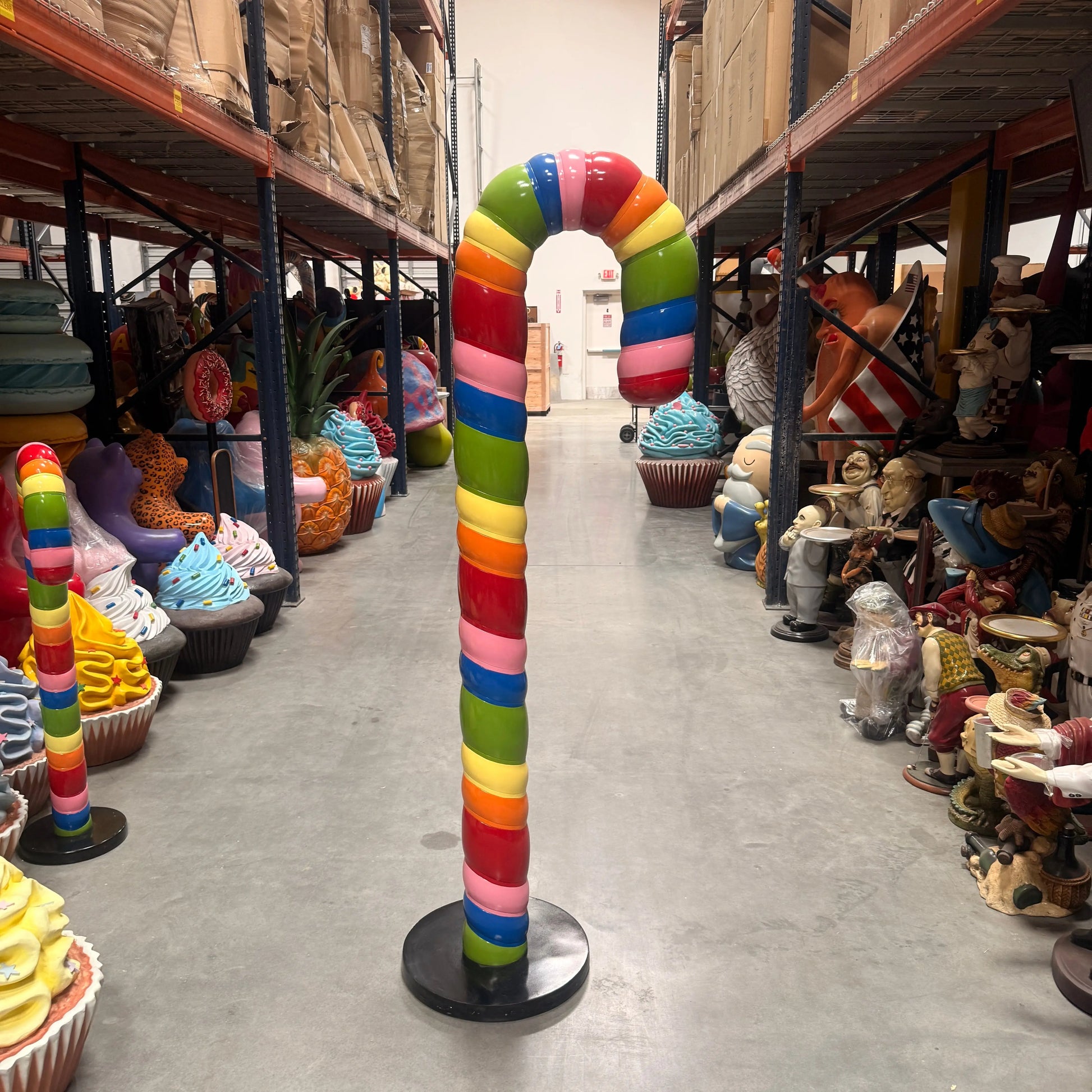 Large Rainbow Cushion Candy Cane Statue S0287RB-150009-H