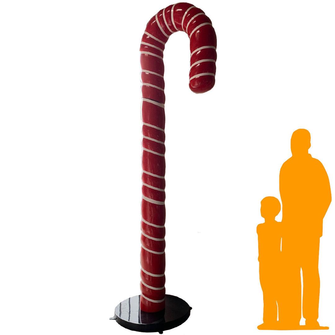 Jumbo Red Cushion Candy Cane Statue - LM Treasures Prop Rentals 