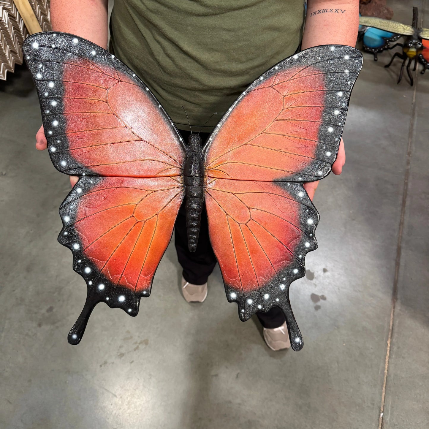 Hanging Orange Butterfly Statue A0753O-150021-H