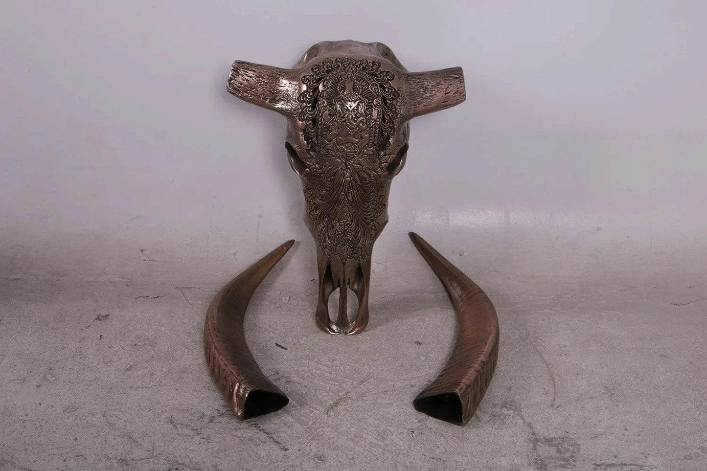 Bronze Bull Skull Life Size Statue A0611B-15053-H