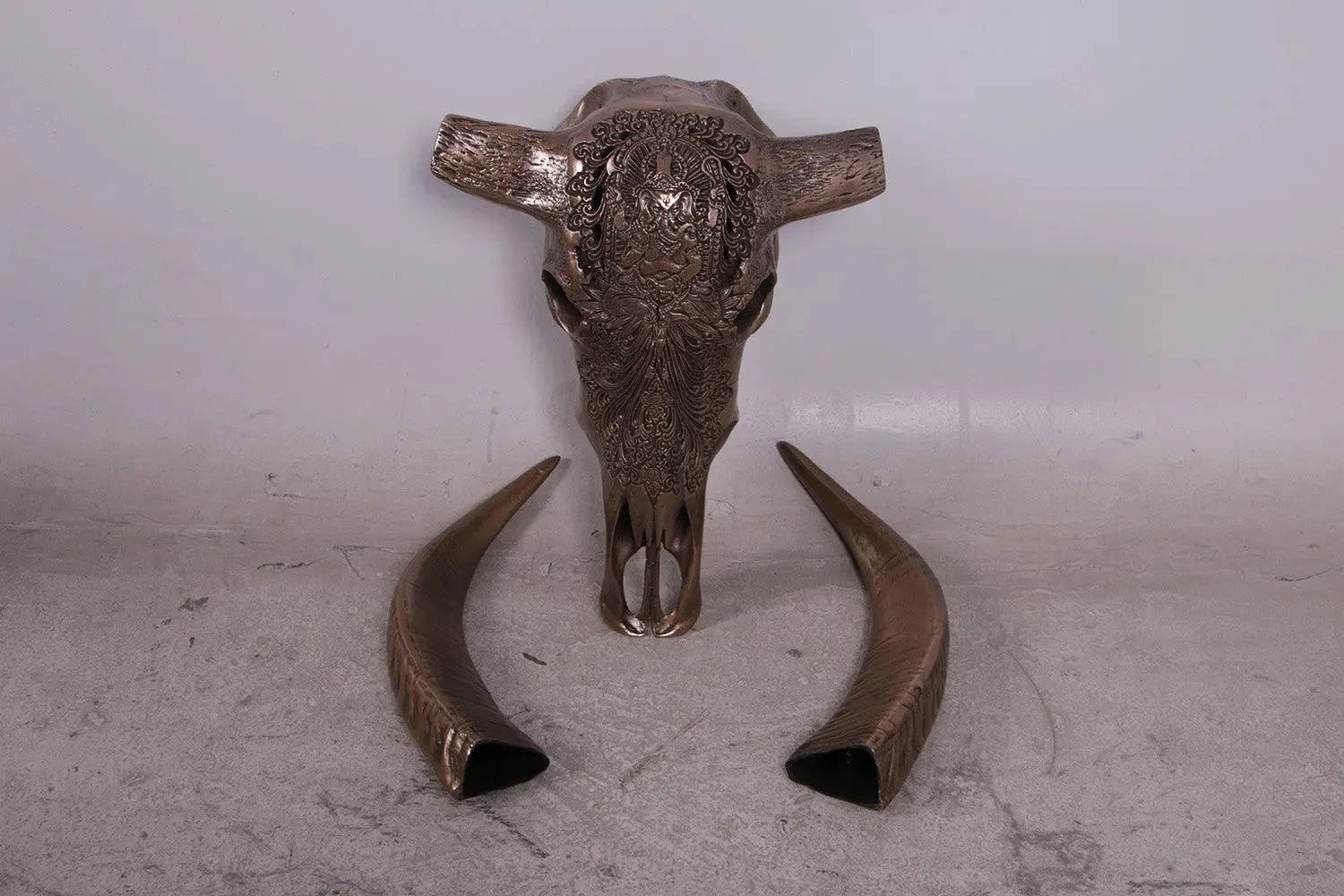 Bronze Bull Skull Life Size Statue A0611B-15053-H