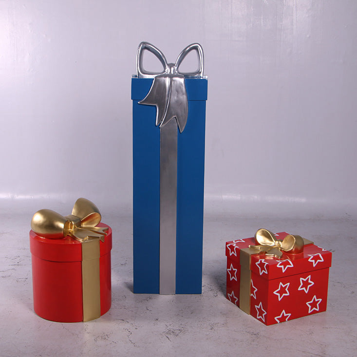 Blue Present With Ribbon Statue