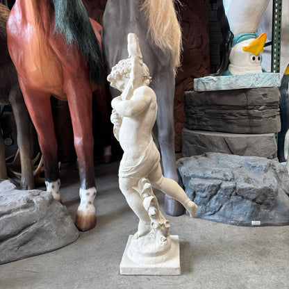 Cupid With Fish Stone Statue