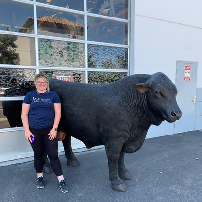 Black Angus Bull Cow Statue