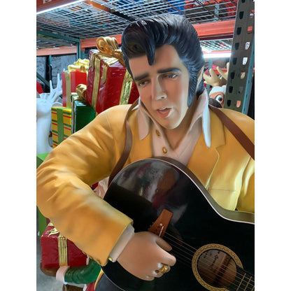 Singer Elvis Sitting With Guitar Statue