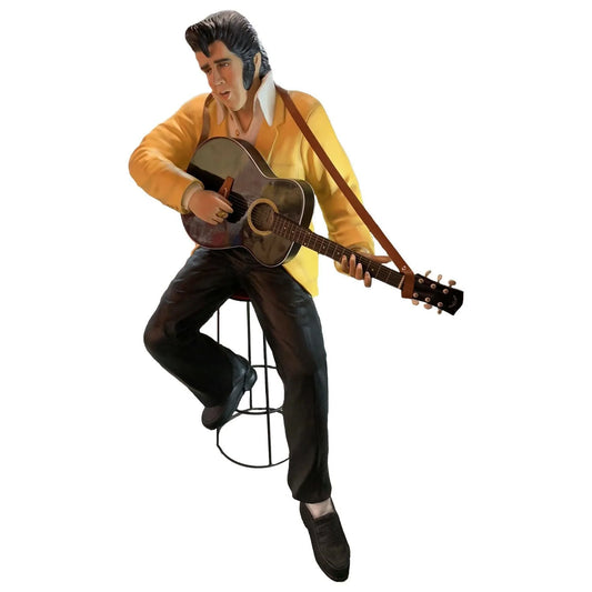 Singer Elvis Sitting With Guitar Statue