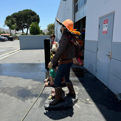 Cowboy With Sombrero Life Size Statue