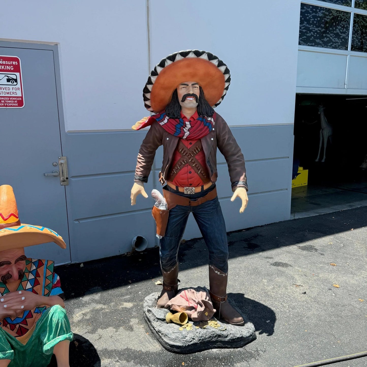 Cowboy With Sombrero Life Size Statue