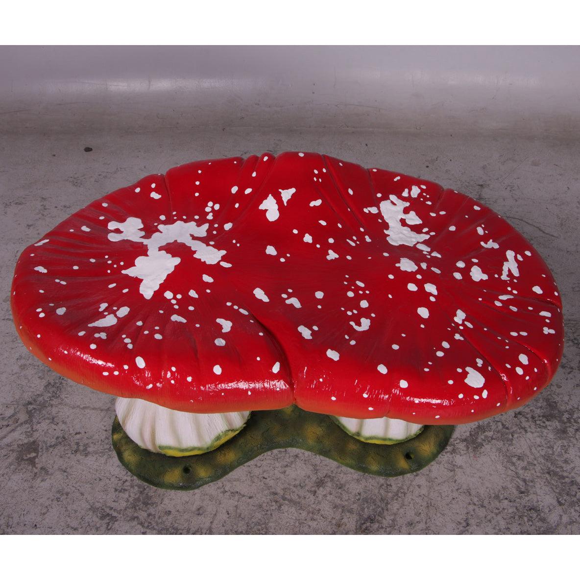 Red Double Mushroom Stool Statue