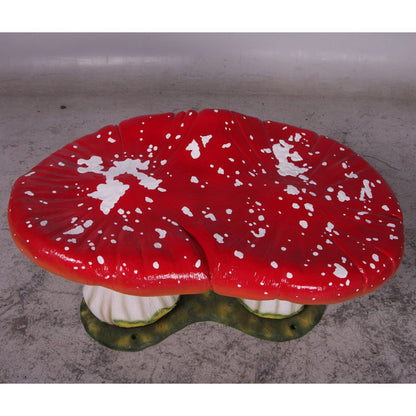 Red Double Mushroom Stool Statue