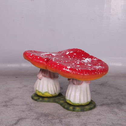 Red Double Mushroom Stool Statue