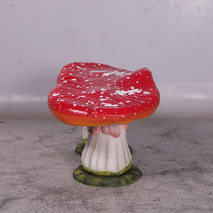 Red Double Mushroom Stool Statue