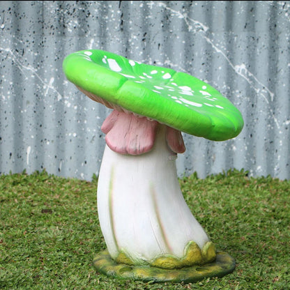 Green Slanted Mushroom Stool Statue