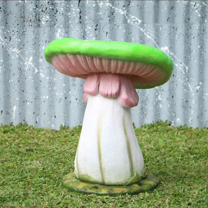 Green Slanted Mushroom Stool Statue