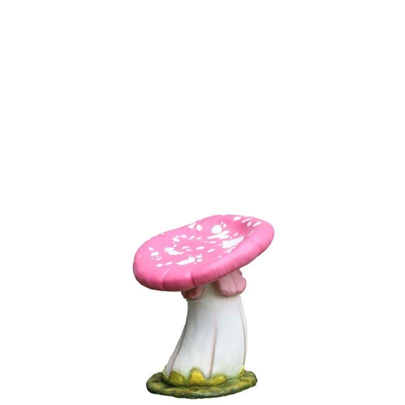 Pink Slanted Mushroom Stool Statue - LM Treasures Prop Rentals 