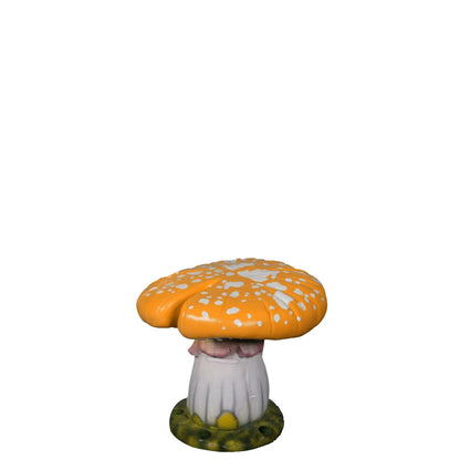 Orange Split Mushroom Stool Statue