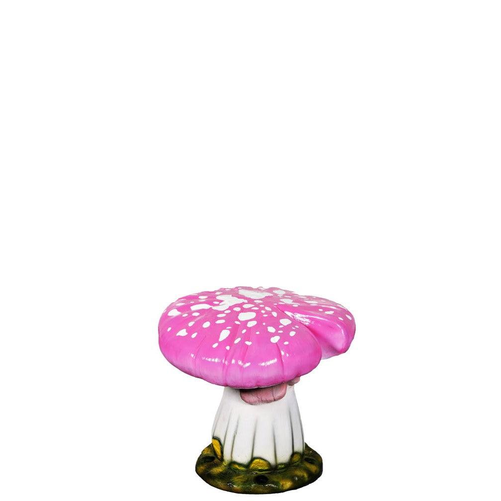 Pink Split Mushroom Stool Statue