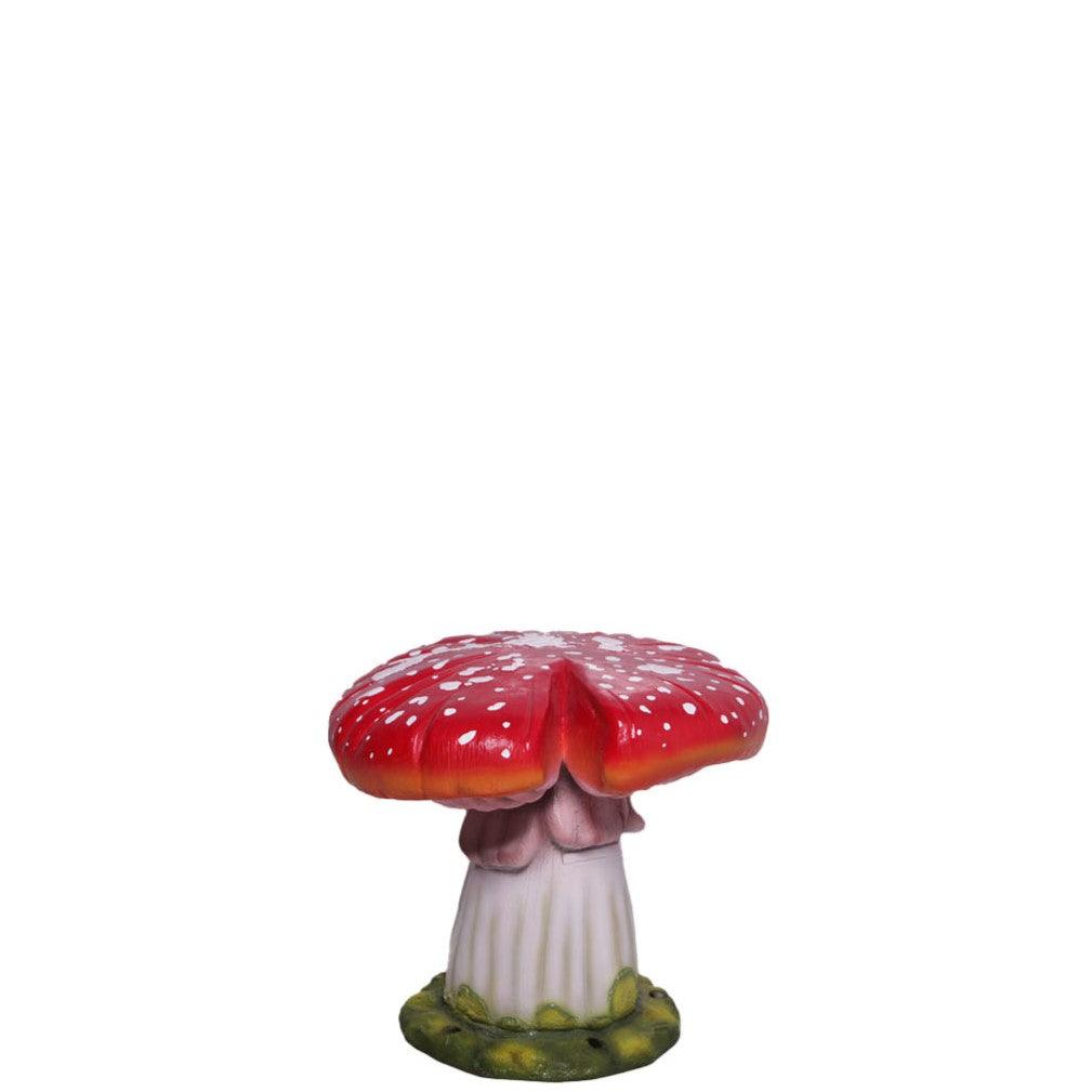 Red Split Mushroom Stool Statue - LM Treasures Prop Rentals 