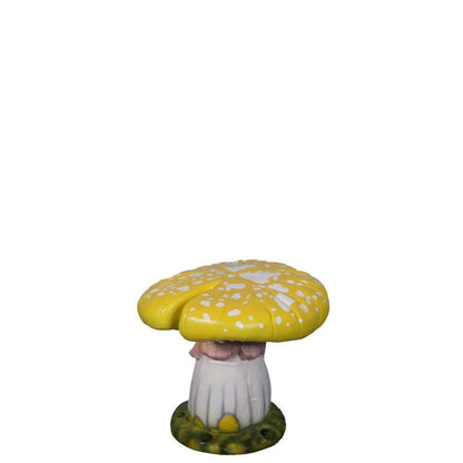 Yellow Split Mushroom Stool Statue - LM Treasures Prop Rentals 