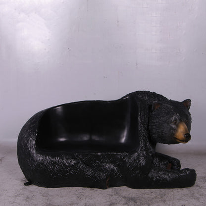 Black Bear Bench Statue