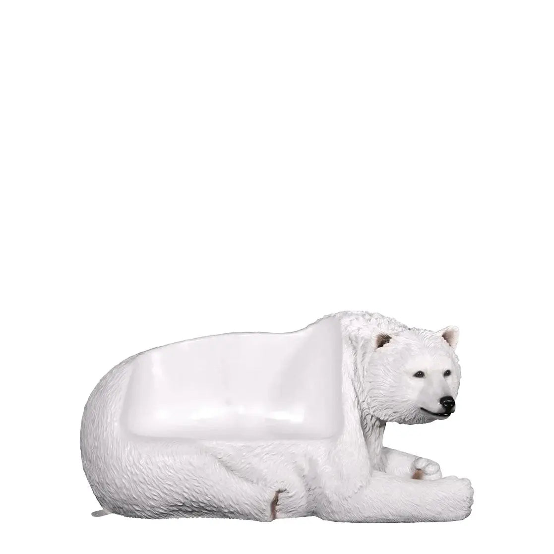 Laying Polar Bear Bench Statue A0891G-160017-H