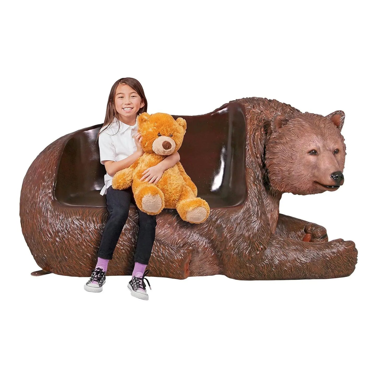 Grizzly Bear Bench Statue A0891G-160017-H