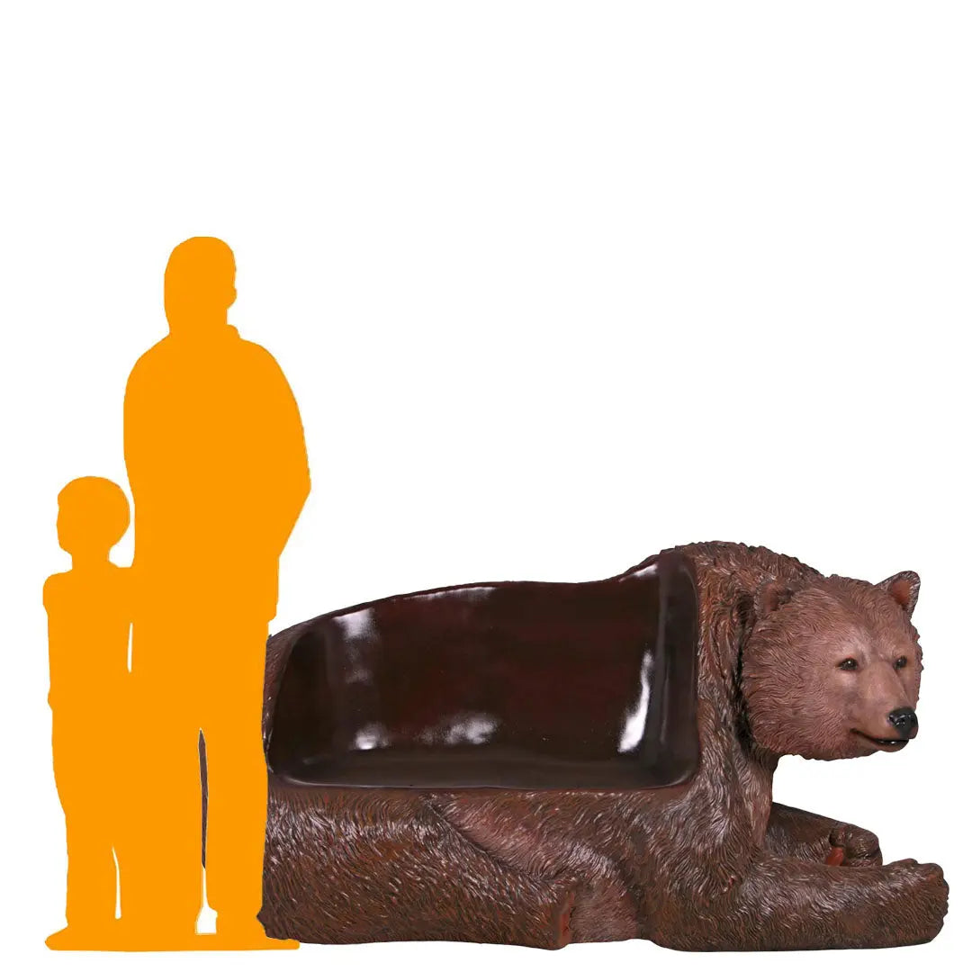 Grizzly Bear Bench Statue A0891G-160017-H