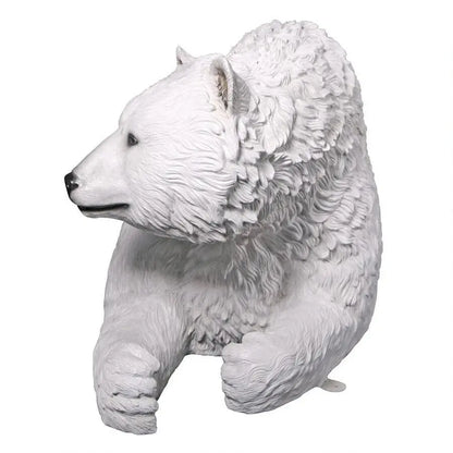 Laying Polar Bear Bench Statue A0891G-160017-H