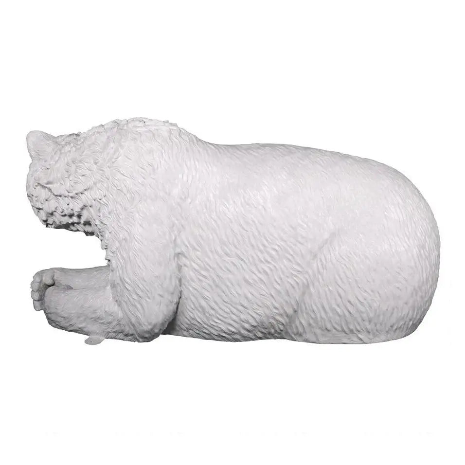 Laying Polar Bear Bench Statue A0891G-160017-H