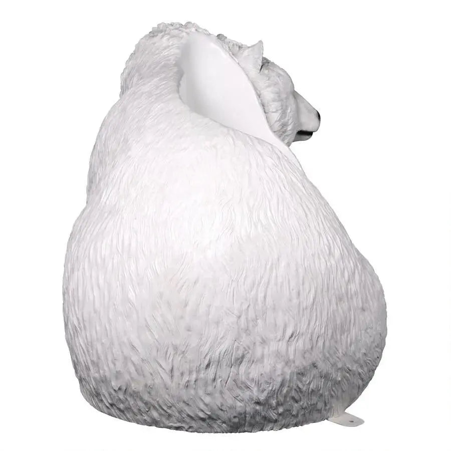 Laying Polar Bear Bench Statue A0891G-160017-H