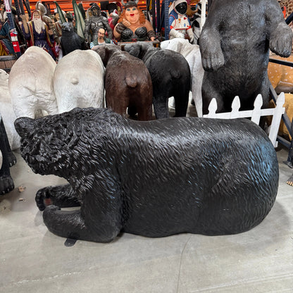 Black Bear Bench Statue A0891-160017-H