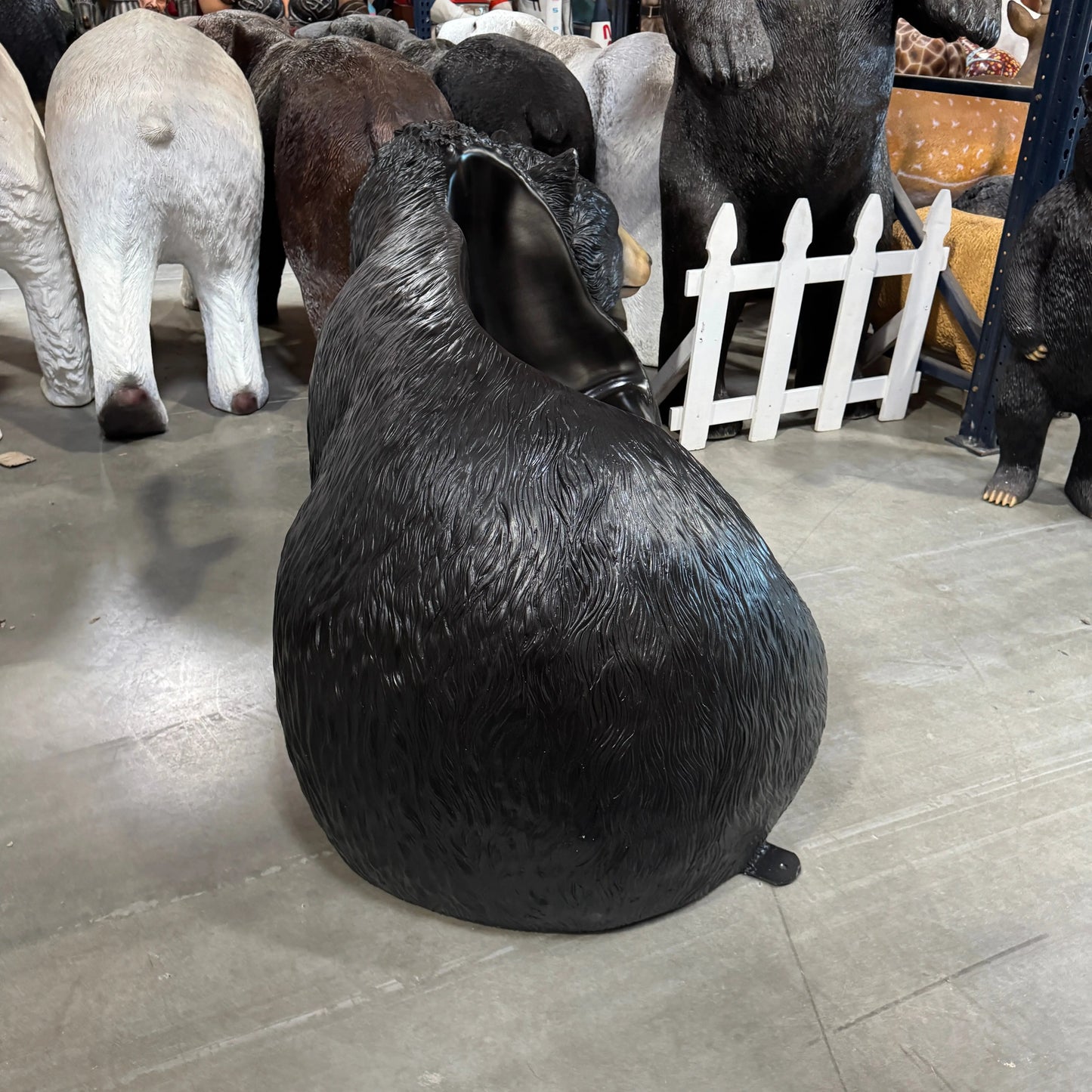 Black Bear Bench Statue A0891-160017-H