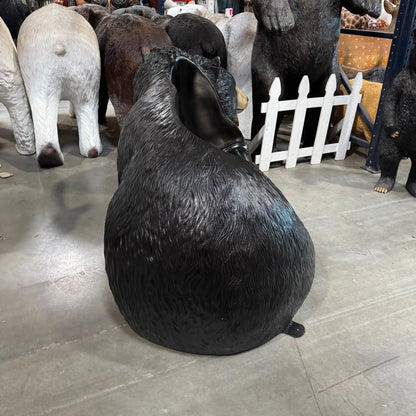 Black Bear Bench Statue A0891-160017-H