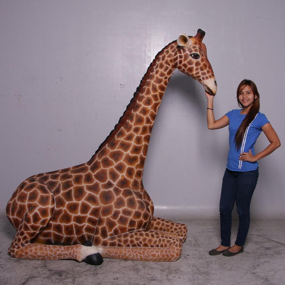 Large Laying Giraffe Statue