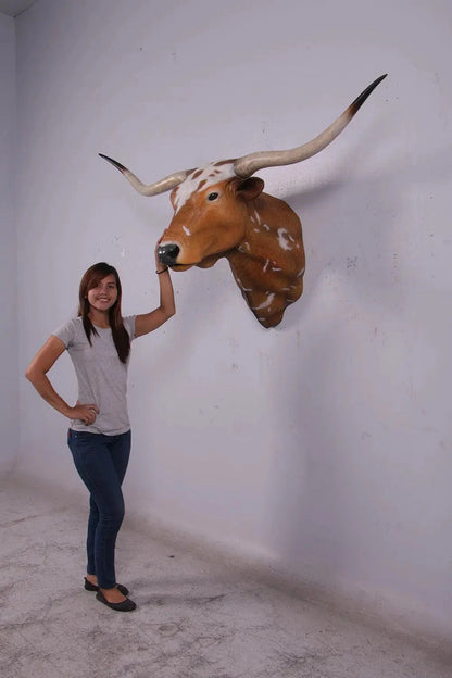 Texas Long Horn Head Life Size Statue A0542-160122-H