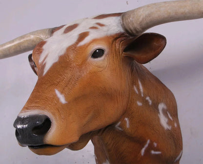 Texas Long Horn Head Life Size Statue A0542-160122-H