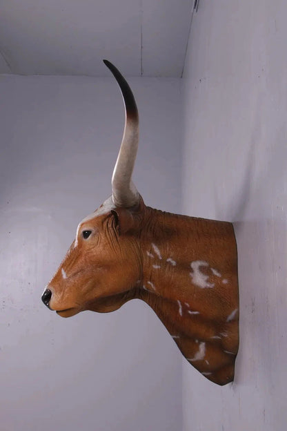 Texas Long Horn Head Life Size Statue A0542-160122-H