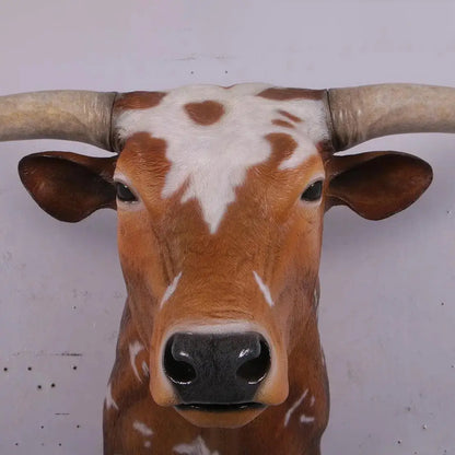 Texas Long Horn Head Life Size Statue A0542-160122-H