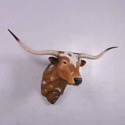 Texas Long Horn Head Life Size Statue A0542-160122-H
